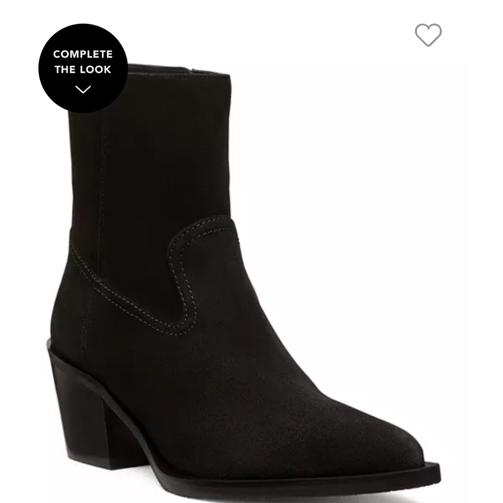 Stuart Weitzman Black Heeled Boots Sleek Suede Design